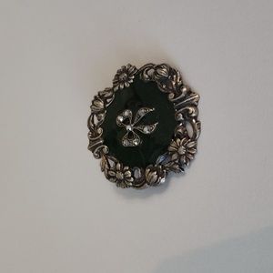 VTG CATHERINE POPESCO France Rhinestone Bow Enamel black silver Brooch Pin